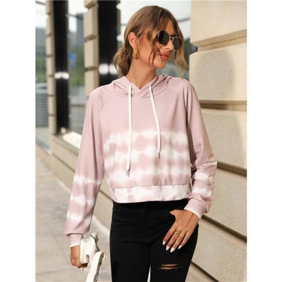 Drawstring Raglan Sleeve Hoodie - Picture 2 of 6